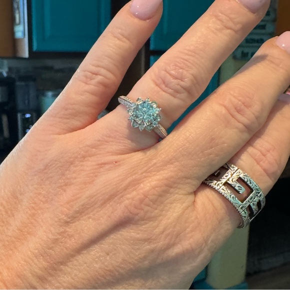 Jewelry - #303 Over 1 ctw Moissanite flower halo ring